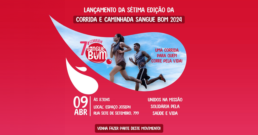 O Instituto Sangue Bom, o Hospital de Câncer Alfredo Abrão e a APAE se unem novamente para promover a solidariedade, a prevenção e a saúde através do esporte. A sétima edição da maior corrida solidária do estado destinará toda a renda das inscrições para essas duas instituições filantrópicas.