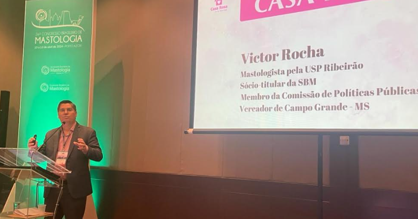 O vereador e médico mastologista da Casa Rosa, Dr. Victor Rocha (PSDB) apresentou o Projeto Casa Rosa, que se tornou referência nacional na prevenção e diagnóstico precoce do câncer de mama, durante o 26º Congresso Brasileiro de Mastologia, realizado em Porto Alegre – RS. 