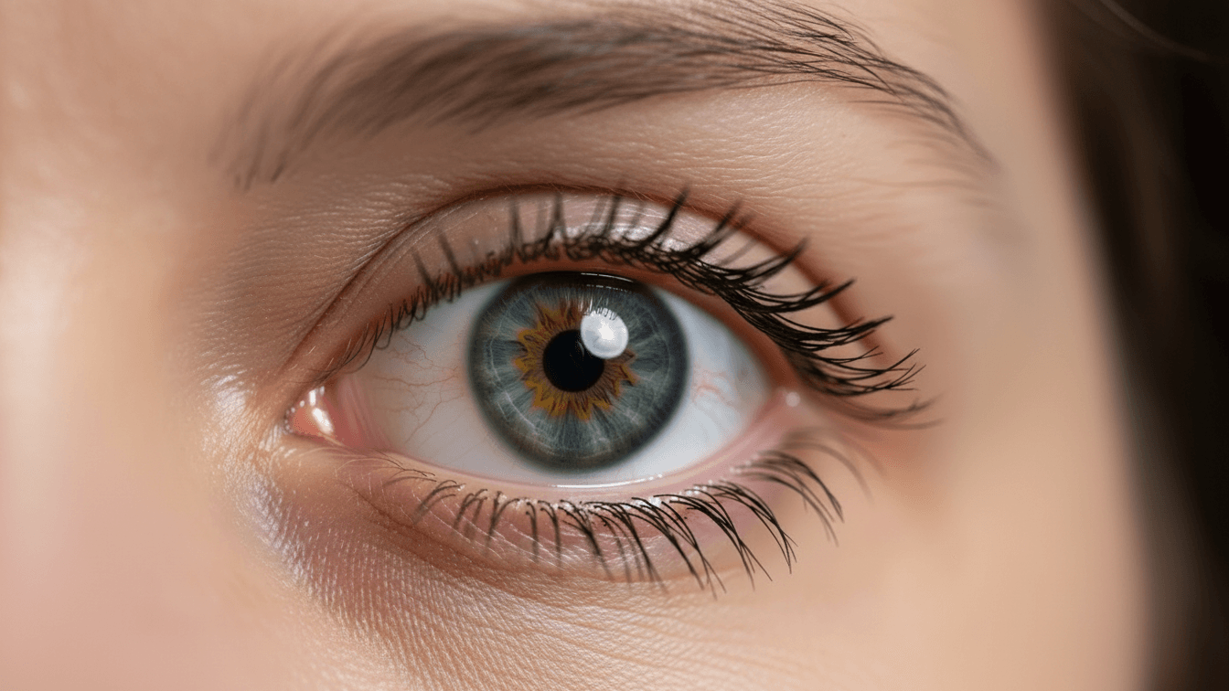 Exame de retina com foco na mácula e círculos de 1 mm e 3 mm destacados