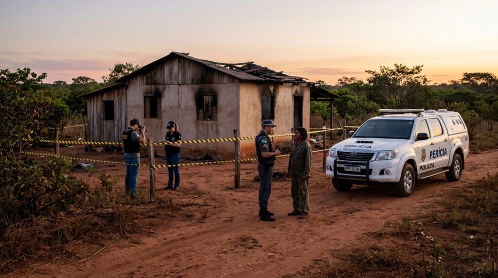 Polícia investiga morte de mulher indígena carbonizada em incêndio na fronteira de MS