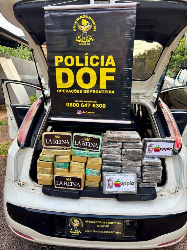 DOF apreende mais de 52 quilos de cocaína escondidos em veículo na fronteira