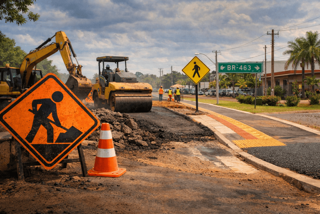 Dourados homologa licitação de R$ 3,3 milhões para obras viárias próximas à BR-463