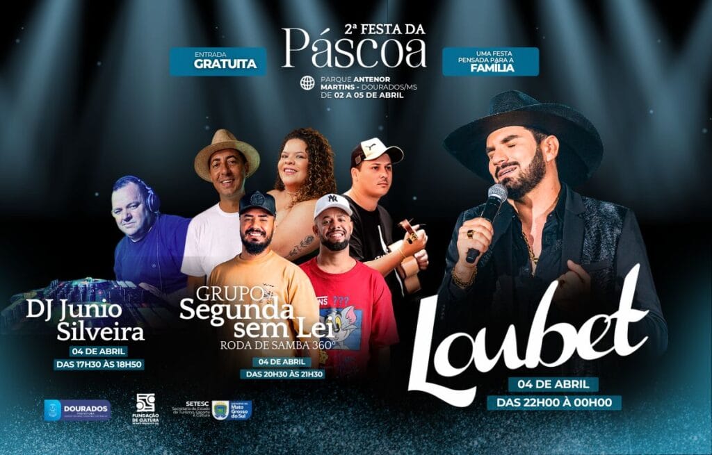 Programação do Sábado de Aleluia leva música, esporte e lazer à 2ª Festa da Páscoa de Dourados