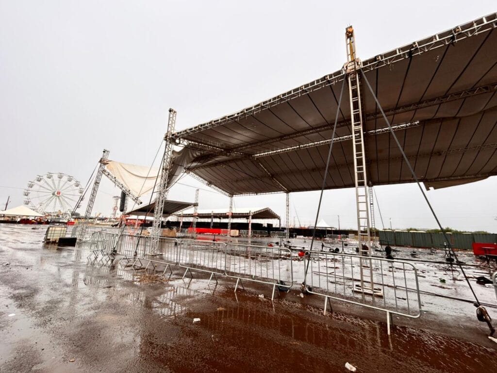 Temporal interrompe Expoagro e força cancelamento do show de Natanzinho em Dourados