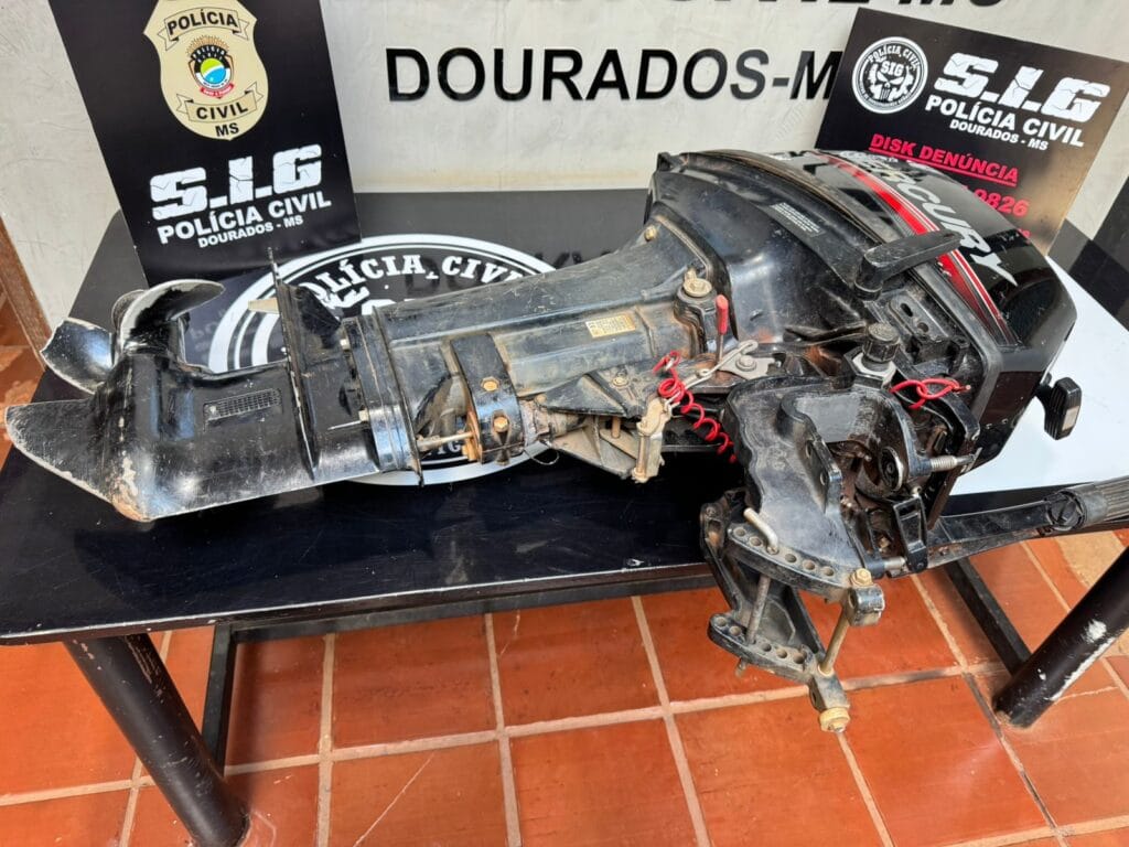 Polícia Civil prende em flagrante suspeito de furtar motor de embarcação em Dourados