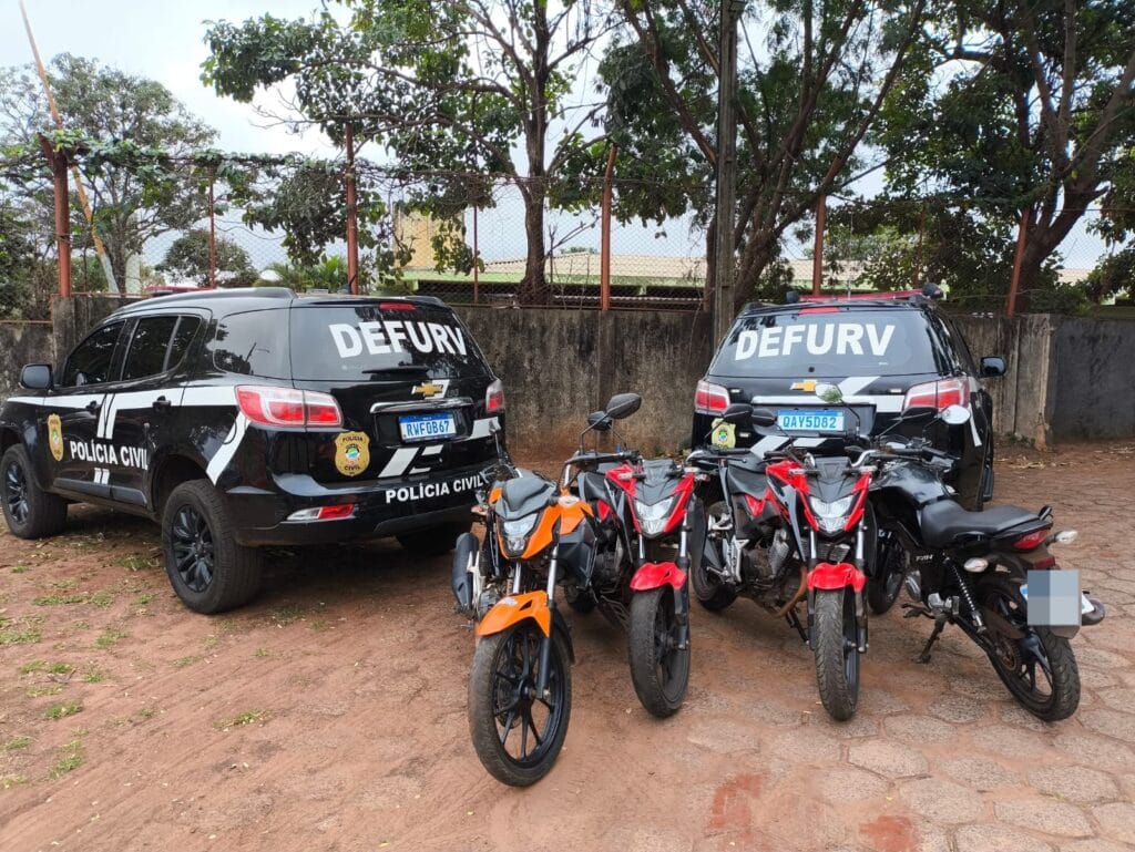 Operação da Polícia Civil prende cinco suspeitos e recupera seis motocicletas em Campo Grande