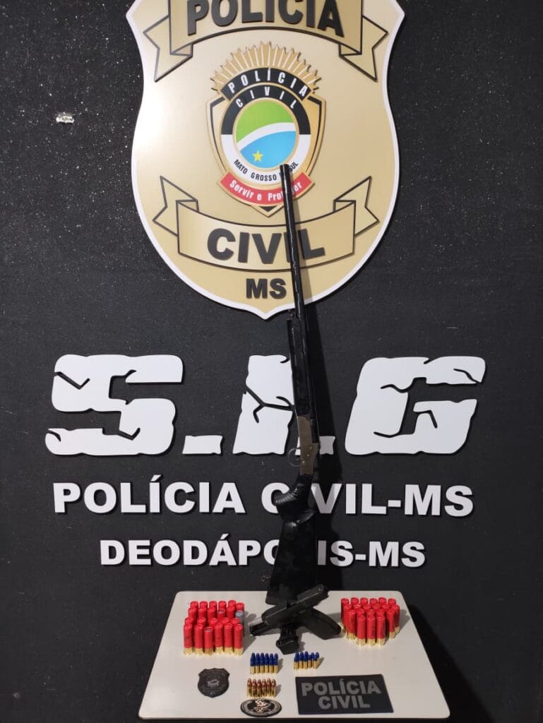Polícia de Deodápolis prende dois homens por venda ilegal de pistola 9 mm e falsa comunicação de extravio