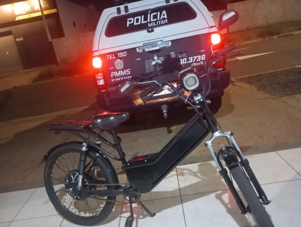 Polícia Militar recupera bicicleta elétrica furtada em Três Lagoas após fuga para mata