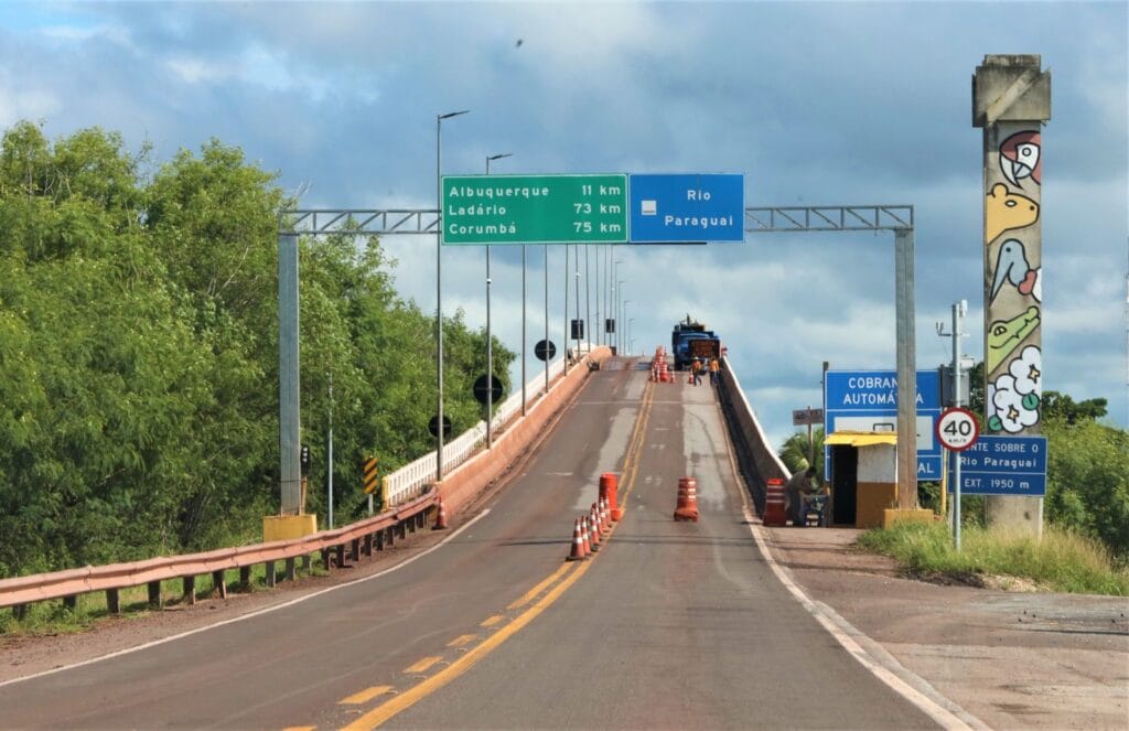 Ponte sobre o rio Paraguai, na BR-262, será interditada nos fins de semana de agosto