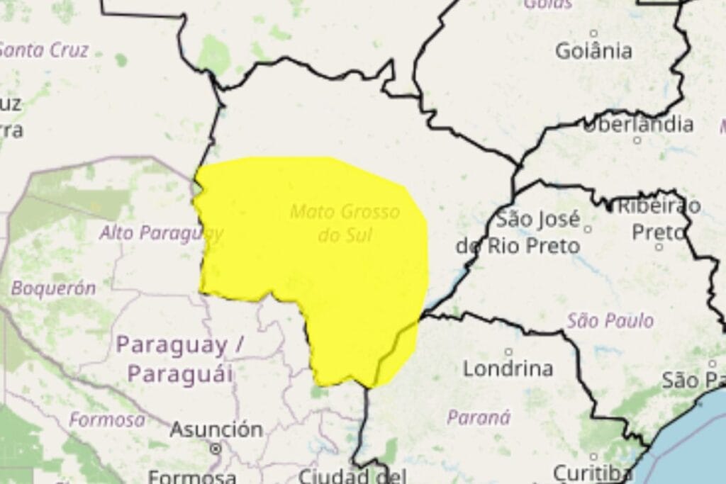 Inmet emite alerta amarelo para calor de até 41°C e vendaval em 63 cidades de MS