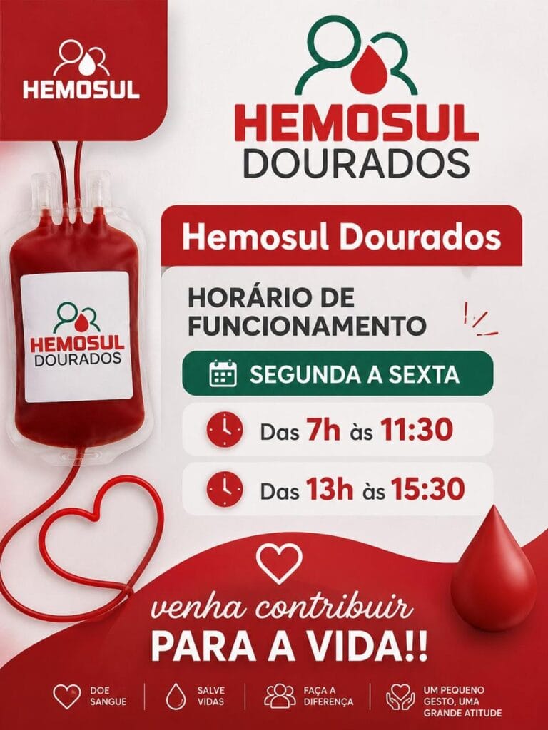 Hemosul de Dourados abre neste sábado, 29, para coleta de sangue em horário especial