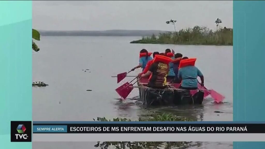 Escoteiros de Mato Grosso do Sul constroem barco e navegam no Rio Paraná