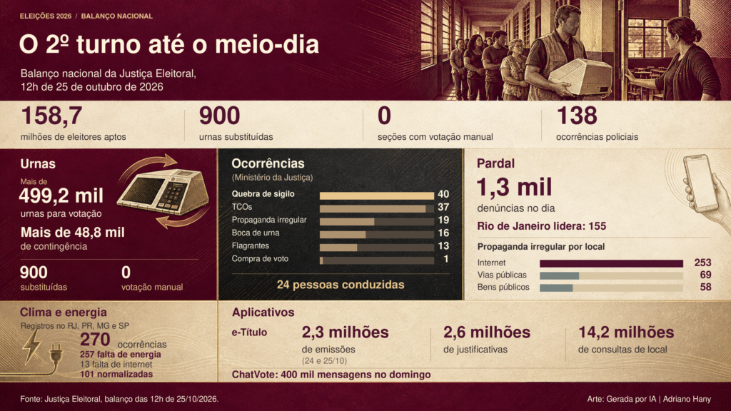 Justiça Eleitoral troca 900 urnas e registra detenção por dano em Fortaleza